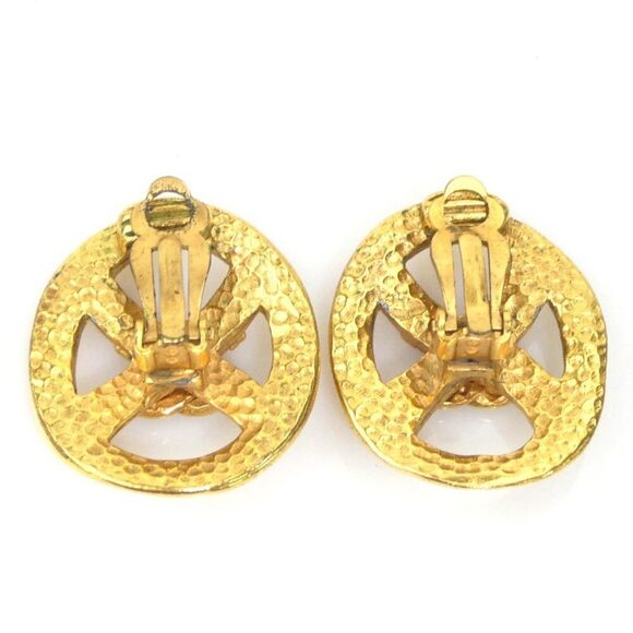 CHANEL Gold Logo Earrings main image 1